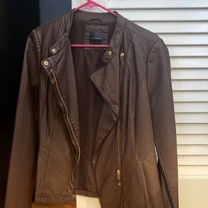 Limited Pleather (not real leather) Chocolate Brown Jacket, worn twice!